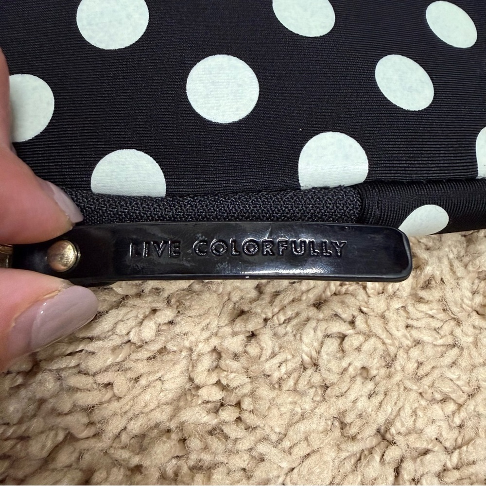 Kate Spade Black and White Polka Dot Design Laptop Sleeve - Picture 4 of 4
